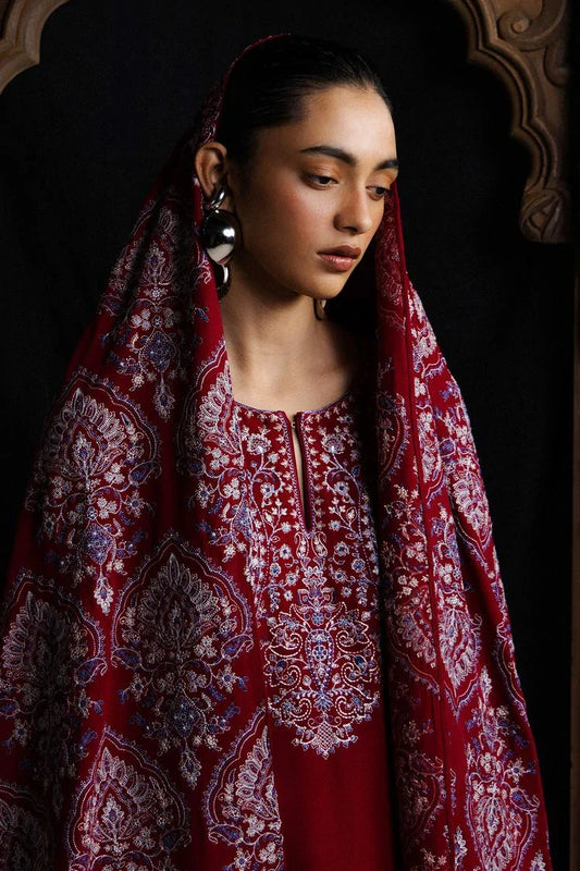 Zara Shahjahan - Sarab Winter Collection - 07-QIRMIZ - Unstitched