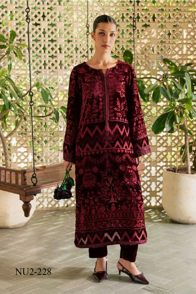 Picture of Nureh - Ballerina Embellished Velvet Palachi Collection Vol 1 - NU2-228 - Unstitched - Available at Raja Sahib