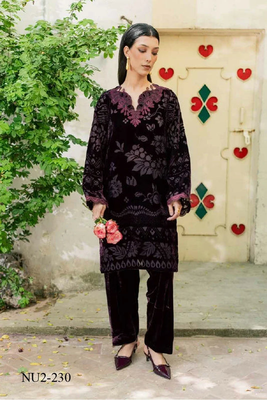 Nureh - Ballerina Embellished Velvet Palachi Collection Vol 1 - NU2-230 - Unstitched