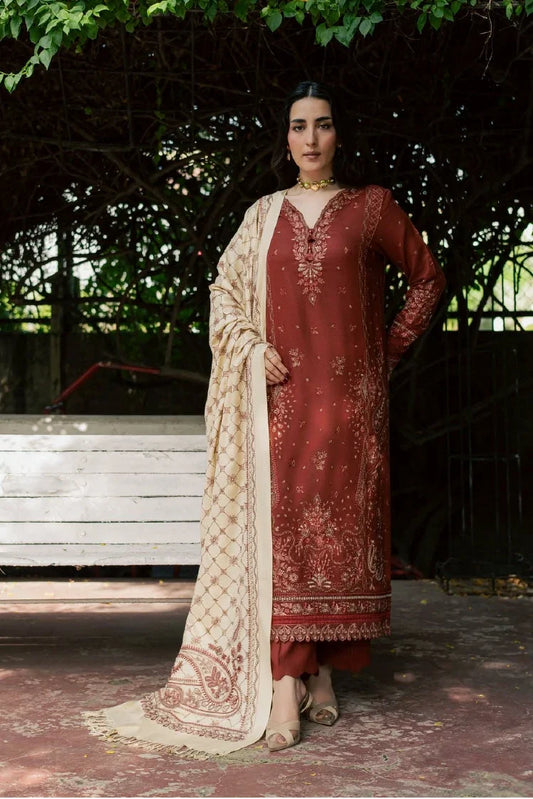 Picture of Nureh - Exclusive Embroidered Peach Leather Collection Vol 4 - NE-296 - Unstitched - Available at Raja Sahib