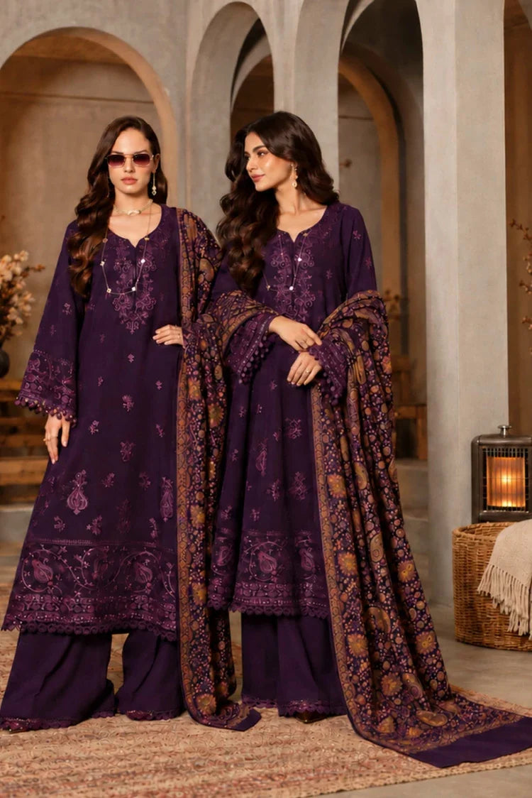 Picture of Noor by Saadia Asad - Noor Winter Embroidered Pashmina Shawl Collection - Design 01 - Unstitched - Available at Raja Sahib