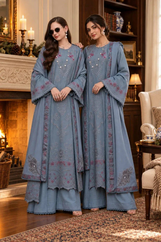 Picture of Noor by Saadia Asad - Noor Winter Embroidered Pashmina Shawl Collection - Design 09 - Unstitched - Available at Raja Sahib