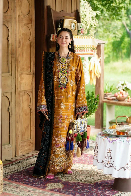 Maryam Hussain - Winter Shawl Collection - 04-Saffron - Unstitched