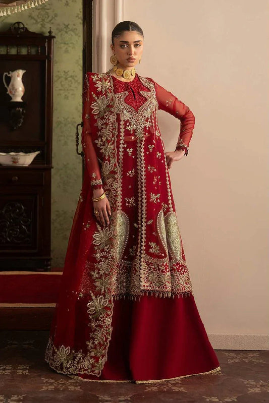 Sadaf Fawad Khan - Roya Lumiere Silk Festive Collection - 02-Ghermez - Unstitched