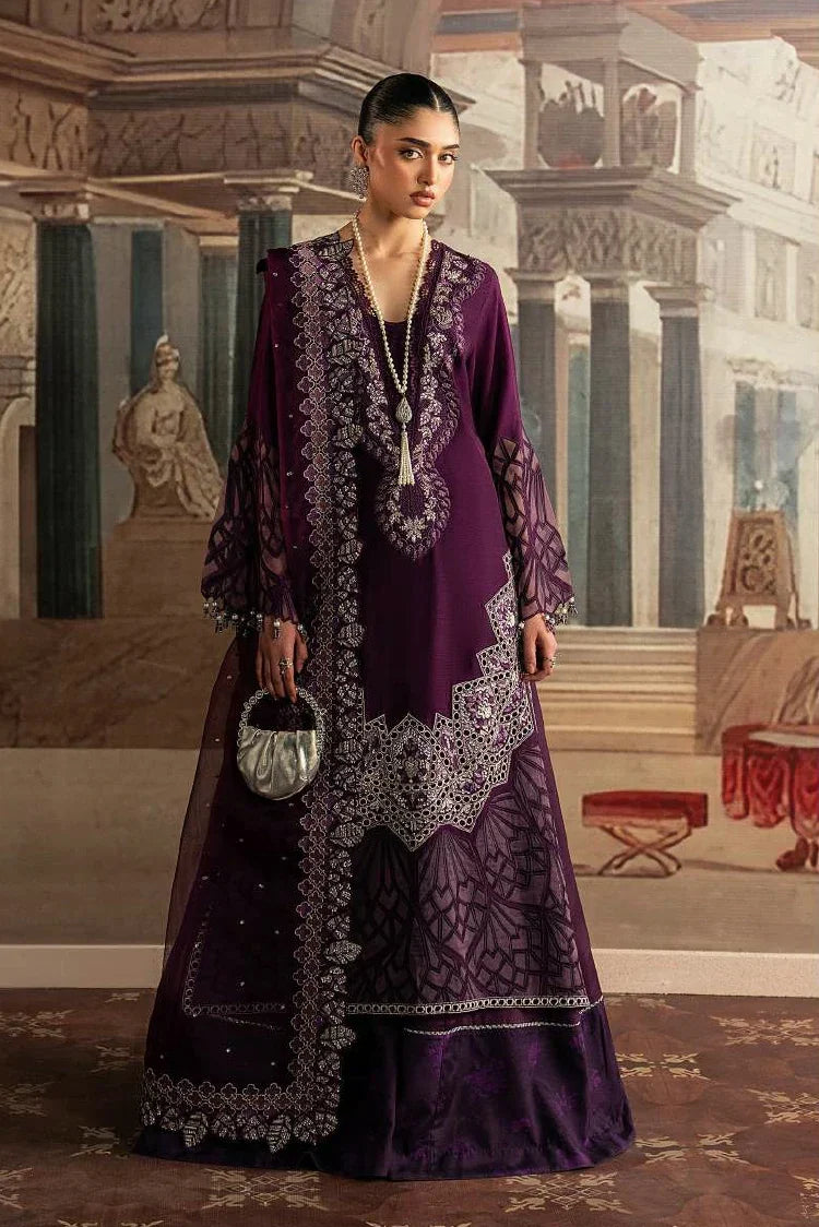 Sadaf Fawad Khan - Roya Lumiere Silk Festive Collection - 04-Banafsh - Unstitched