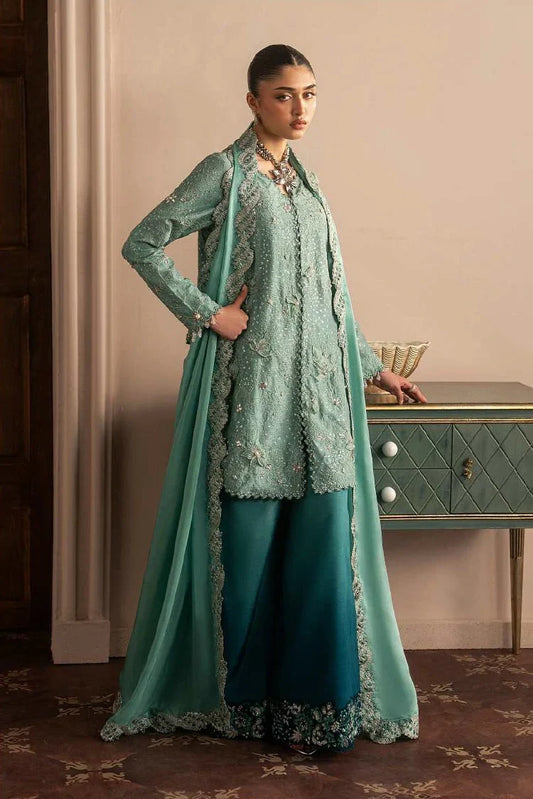 Sadaf Fawad Khan - Roya Lumiere Silk Festive Collection - 06-Aqua Eclat - Unstitched
