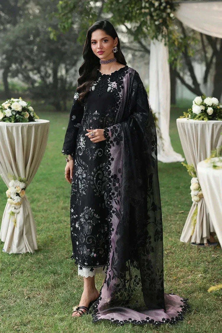 Picture of Sardinia - Tales of Petals Luxury Lawn Collection - 4B-MIDNIGHT BLOOM - Unstitched - Available at Raja Sahib