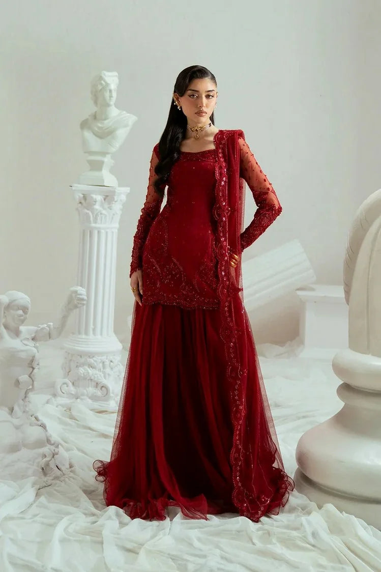 Zariya - Elyse Couture - MAROONIQUE-ZSS6300 - Unstitched
