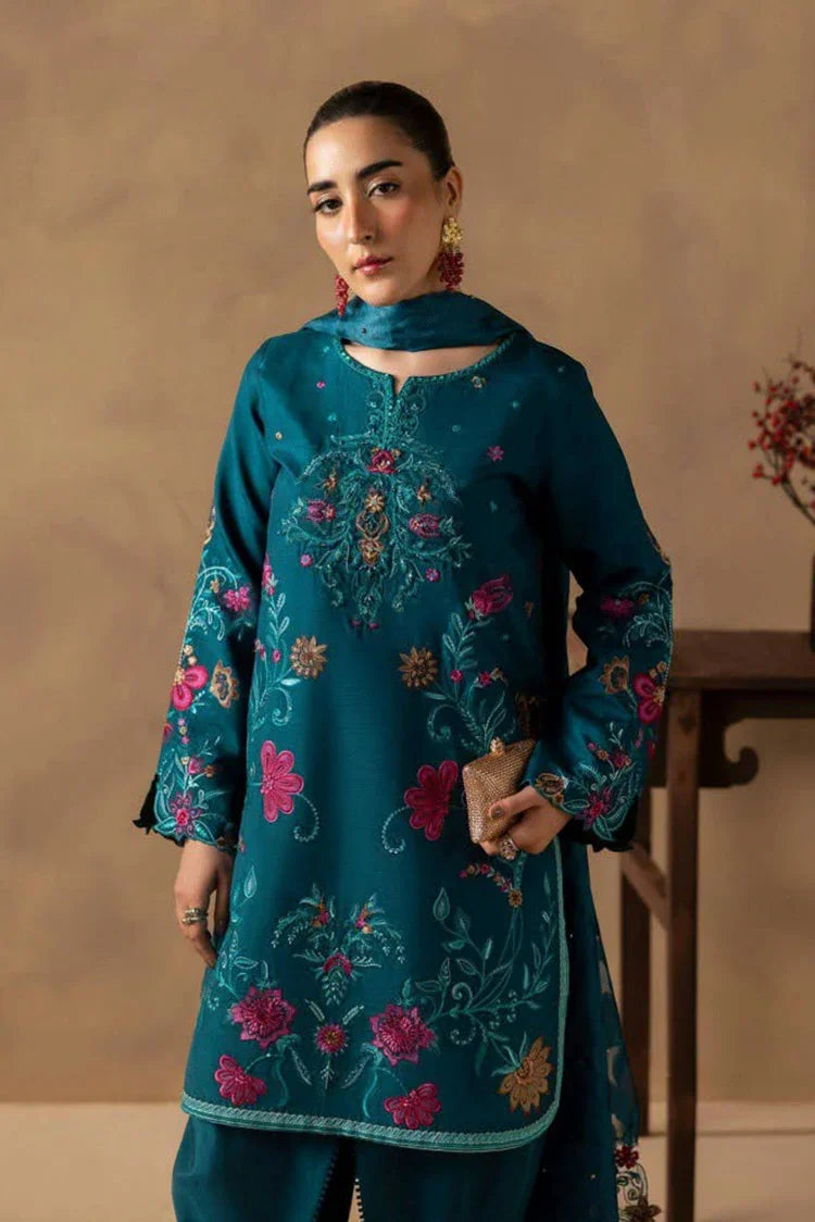 Picture of Rajbari - Silah Premium Silk Edit - 05-Teal - Unstitched - Available at Raja Sahib
