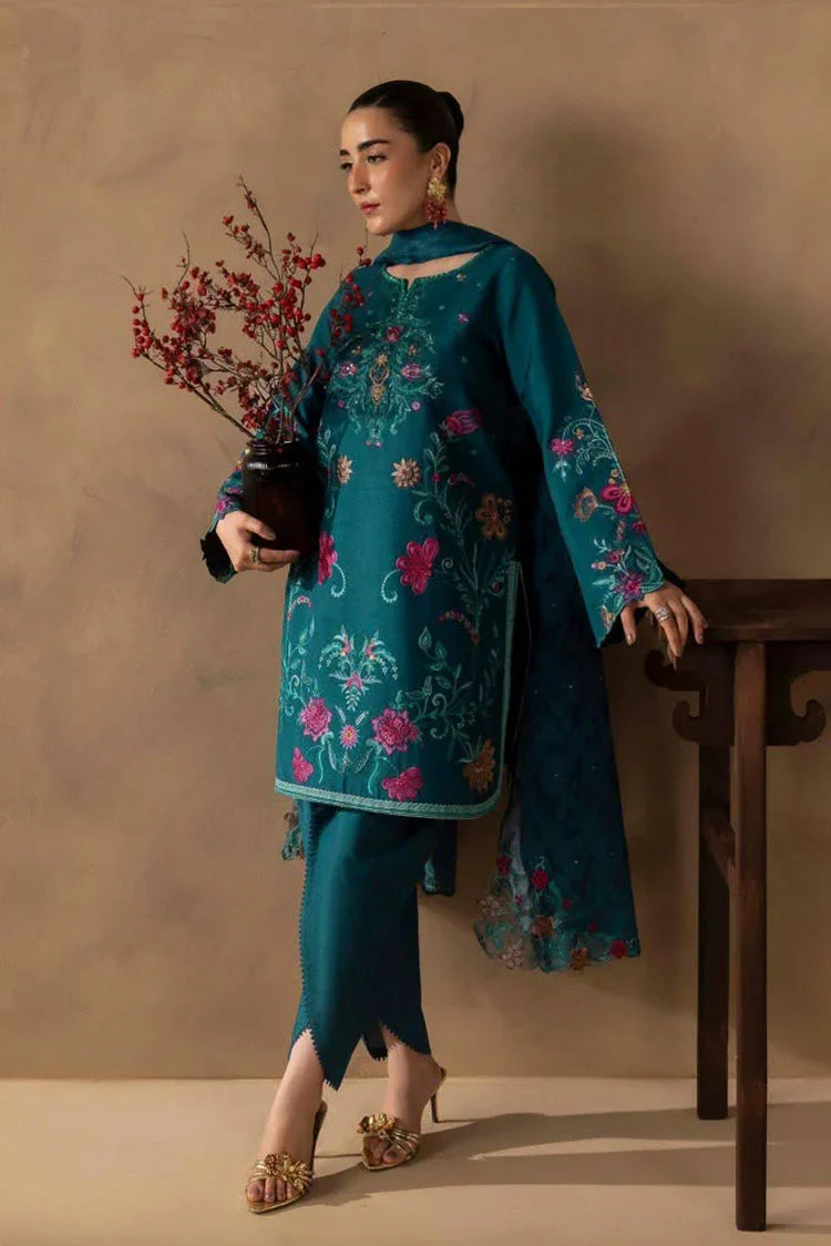 Picture of Rajbari - Silah Premium Silk Edit - 05-Teal - Unstitched - Available at Raja Sahib