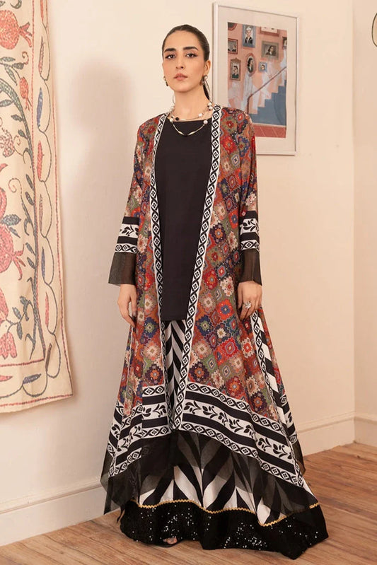 Picture of Stitch Vibes - Morganite RTW Collection - 2 PC - Geometric Shrug - Available at Raja Sahib