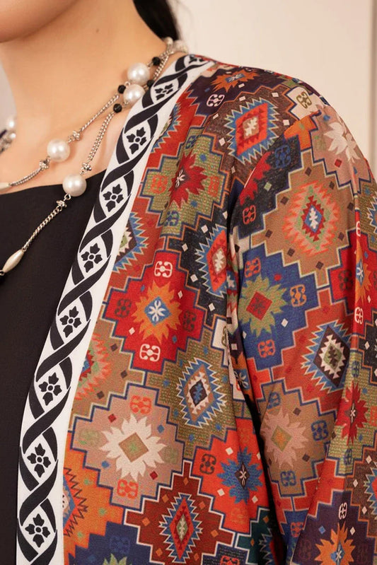 Picture of Stitch Vibes - Morganite RTW Collection - 2 PC - Geometric Shrug - Available at Raja Sahib