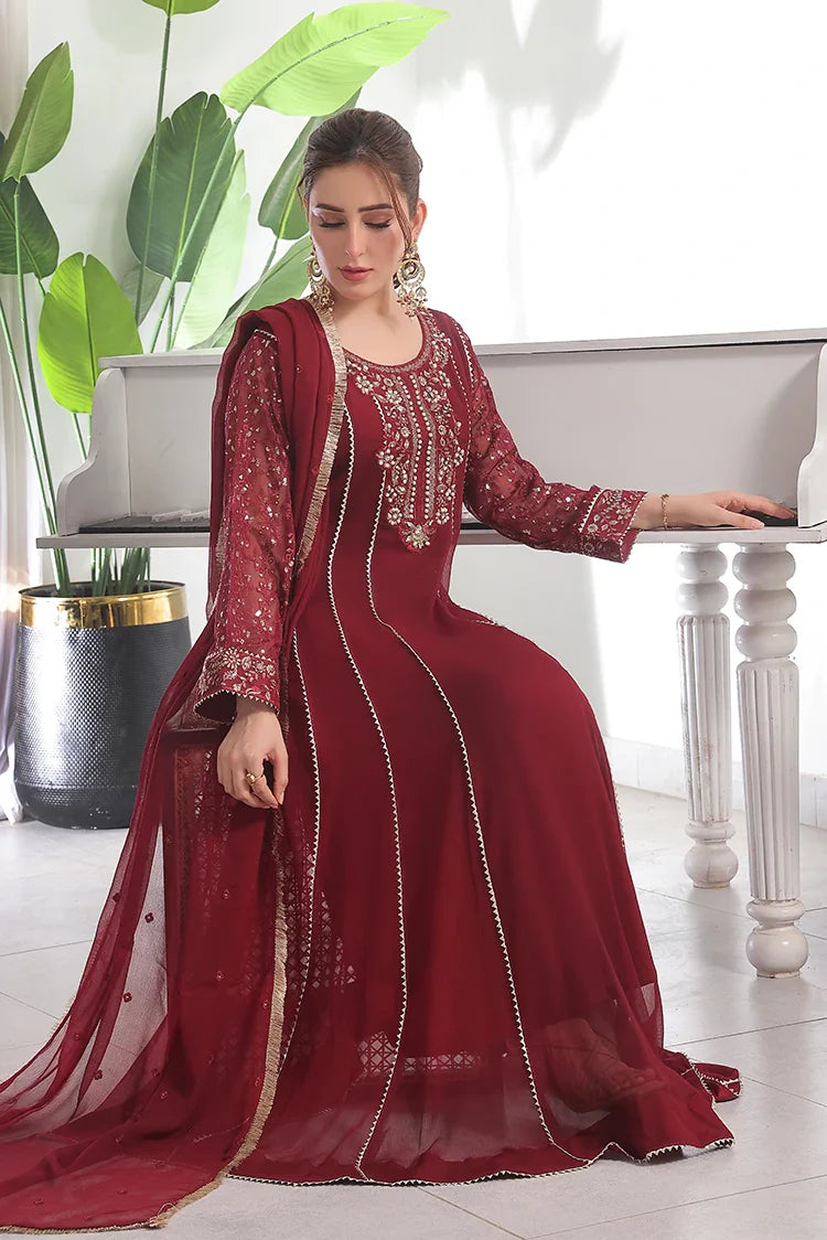 Picture of Alsiyaab - Shaadiyaan - Raani - Mehroon - Available at Raja Sahib