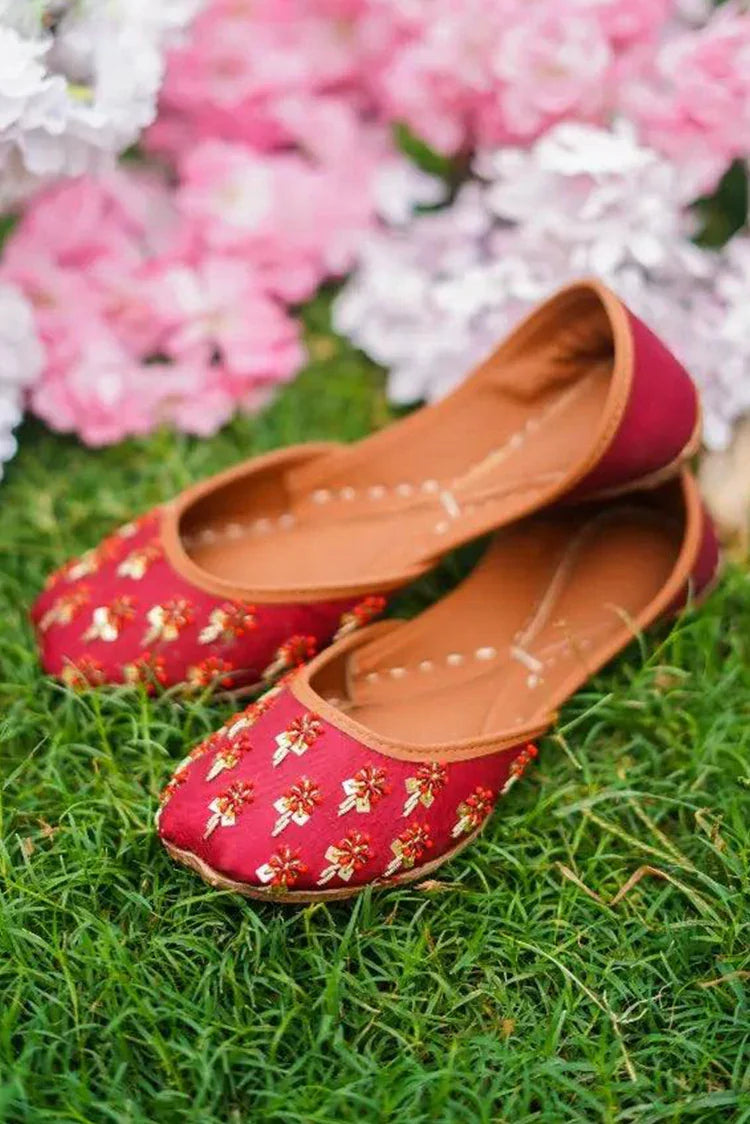 Picture of Saheliyan - Phool Collection - Coral Red - Available at Raja Sahib