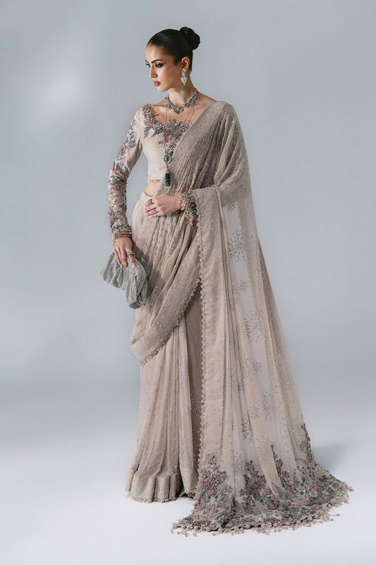 Maria B - Mbroidered Wedding Edition - Unstitched Embroidered Chiffon Saree