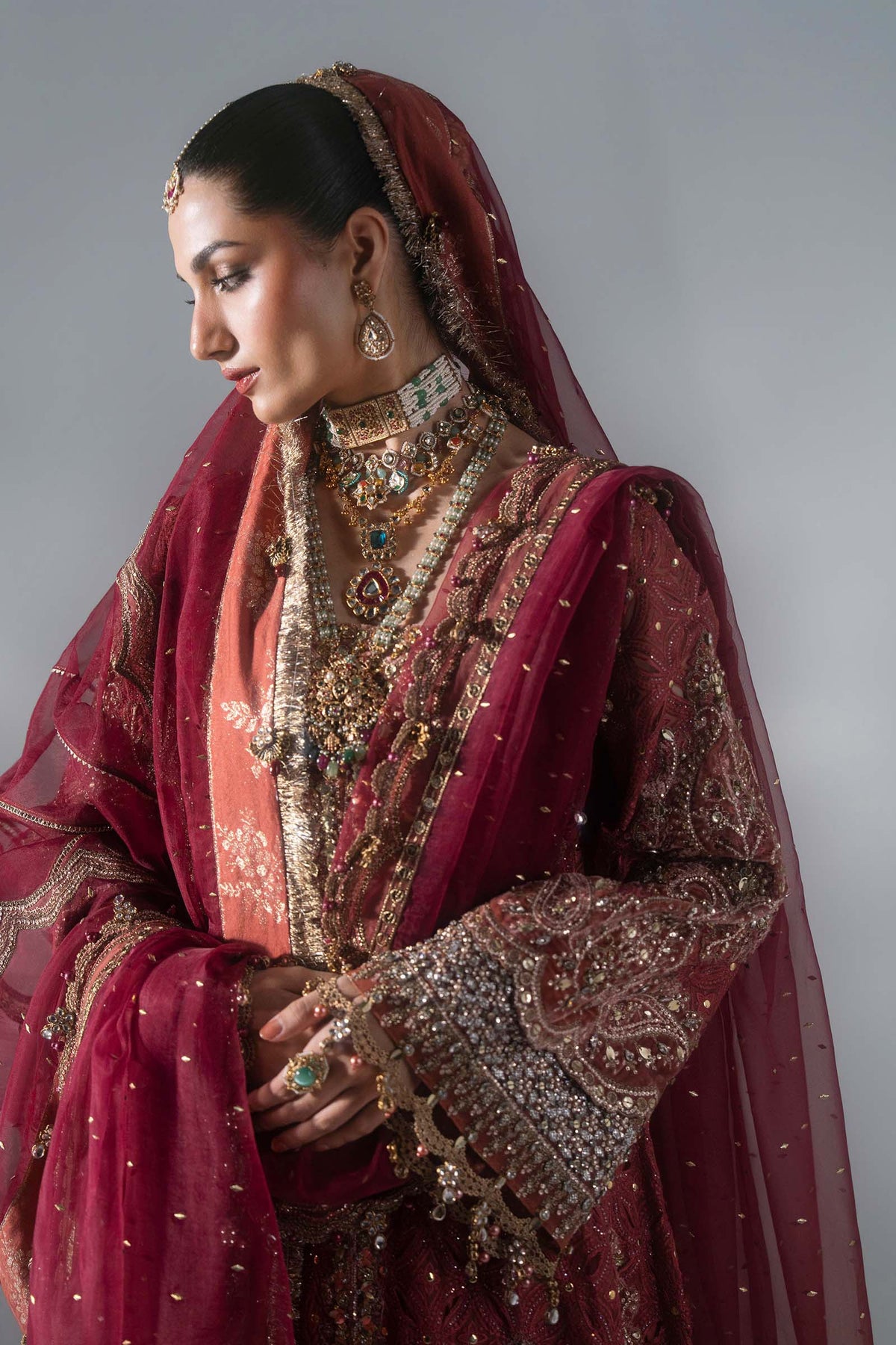 Picture of Maria B - Mbroidered Wedding Edition - 3 Piece Unstitched Embroidered Organza Suit - Available at Raja Sahib
