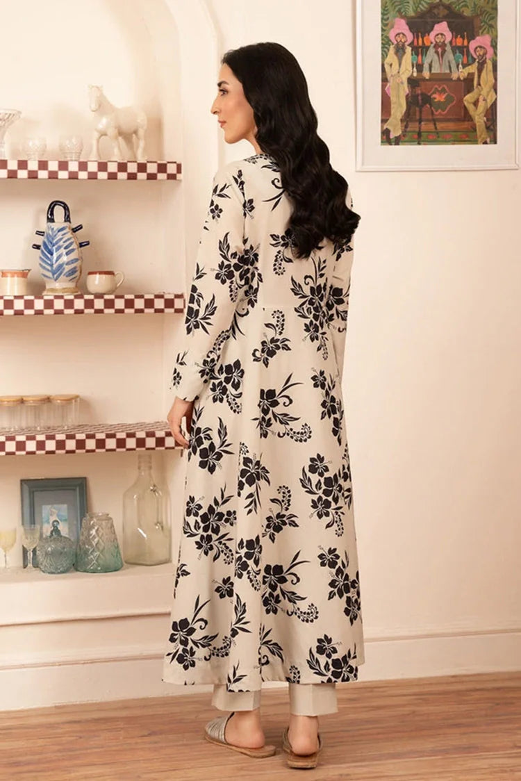 Picture of Stitch Vibes - Morganite RTW Collection - 2 PC - Beige Floral Maxi - Available at Raja Sahib