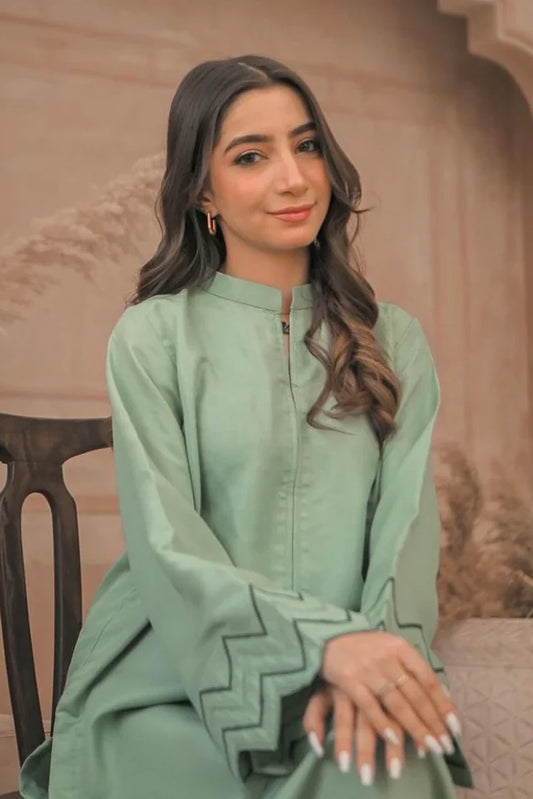 Picture of Zauk - Eid Collection - Apple Green - Available at Raja Sahib