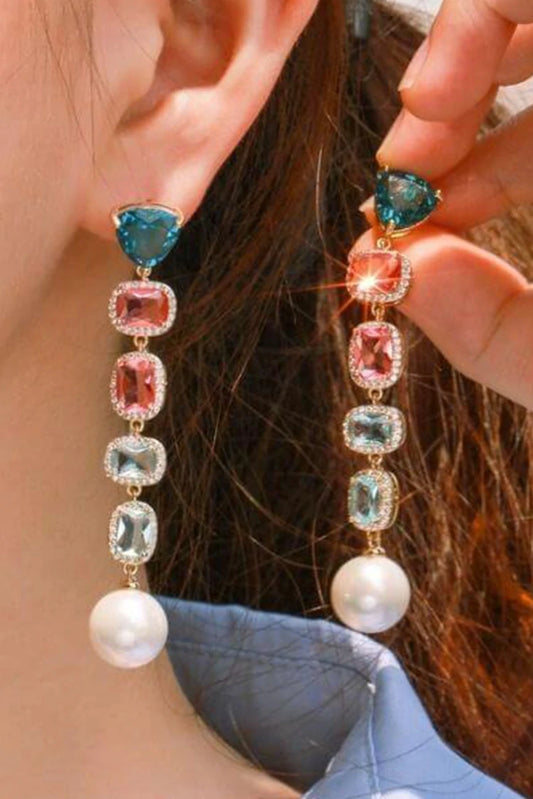 Picture of Blumoon - Long Drop Pearl - Earrings - Available at Raja Sahib
