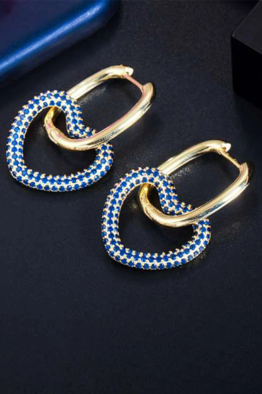 Picture of Blumoon - Heart Hoop - Blue - Earrings - Available at Raja Sahib