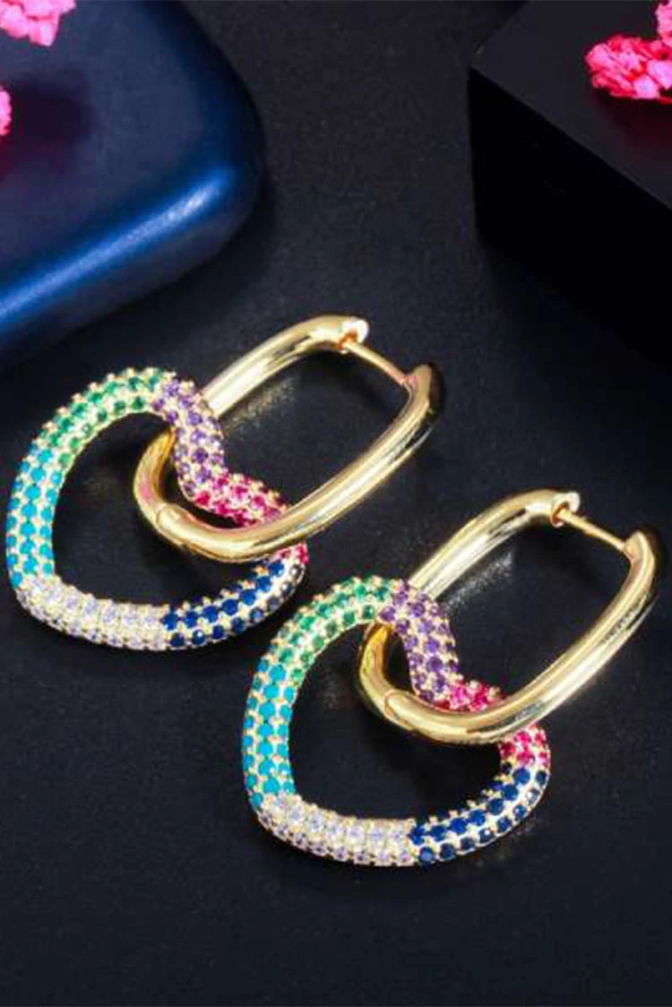 Picture of Blumoon - Heart Hoop - Multi - Earrings - Available at Raja Sahib