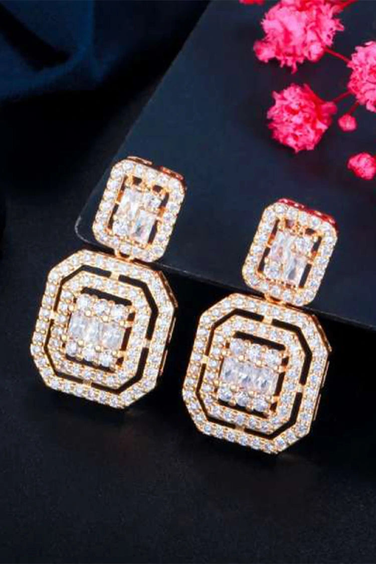 Picture of Blumoon - Drop - G Plated - Earrings - Available at Raja Sahib