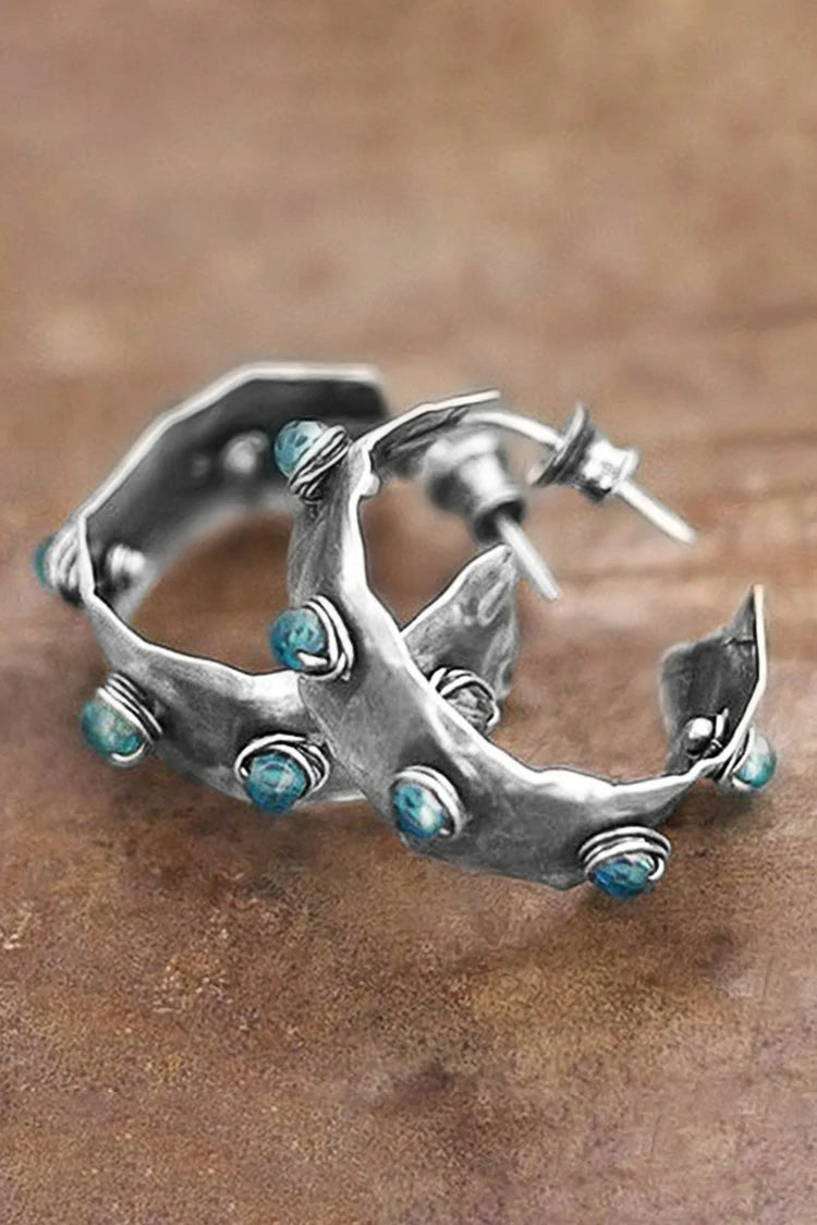 Picture of Blumoon - Vintage Hoop - Earrings - Silver - Available at Raja Sahib