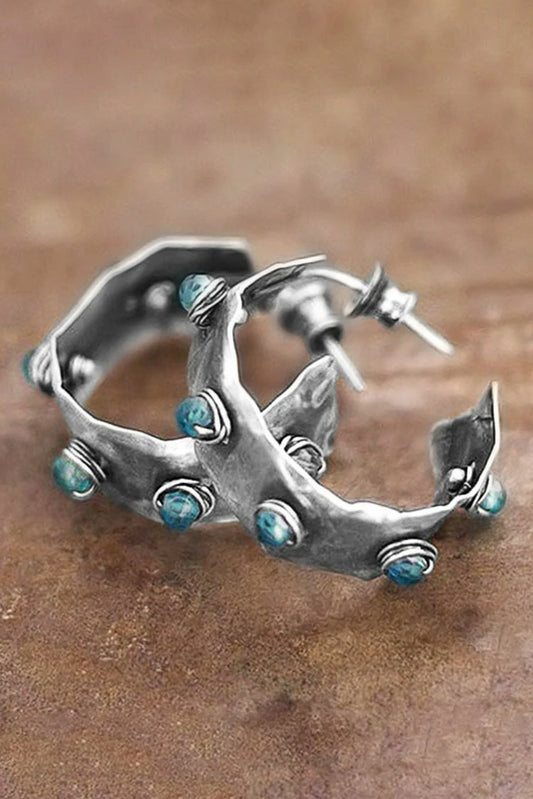 Picture of Blumoon - Vintage Hoop - Earrings - Silver - Available at Raja Sahib