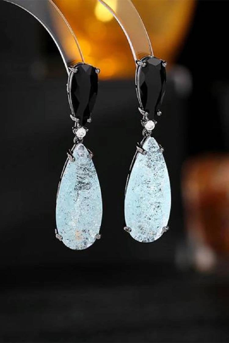 Picture of Blumoon - Black Gun Plated Water Drop - Earrings - Available at Raja Sahib