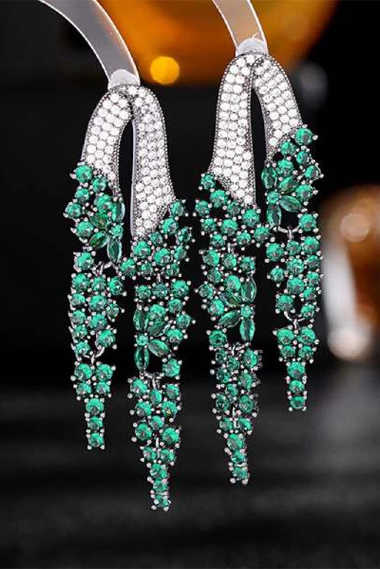 Picture of Blumoon - Luxury Drop - Green - Earrings - Available at Raja Sahib