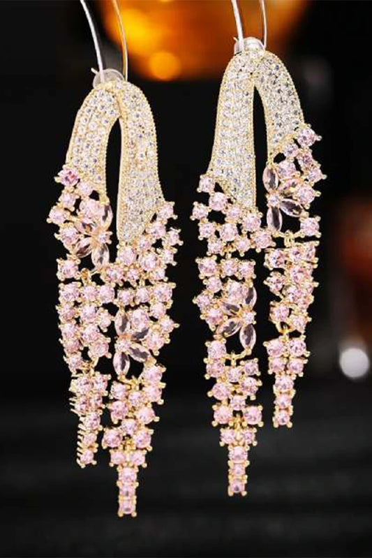 Picture of Blumoon - Luxury Drop - Pink - Earrings - Available at Raja Sahib