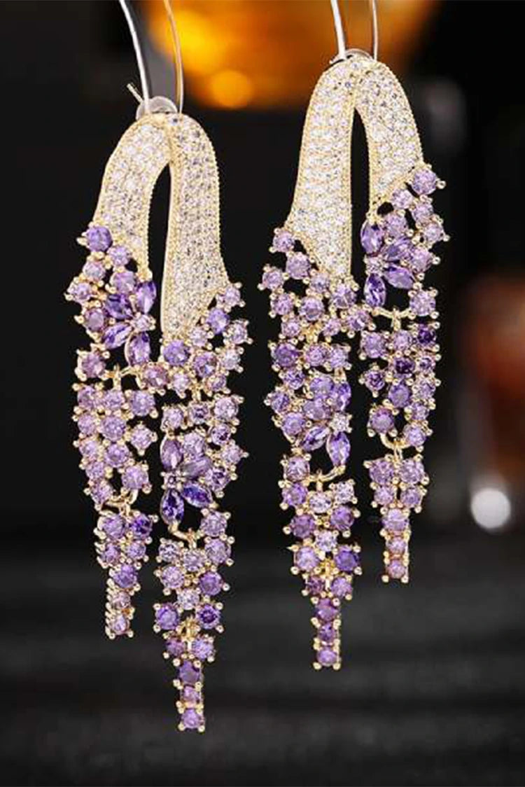 Picture of Blumoon - Luxury Drop - Purple - Earrings - Available at Raja Sahib