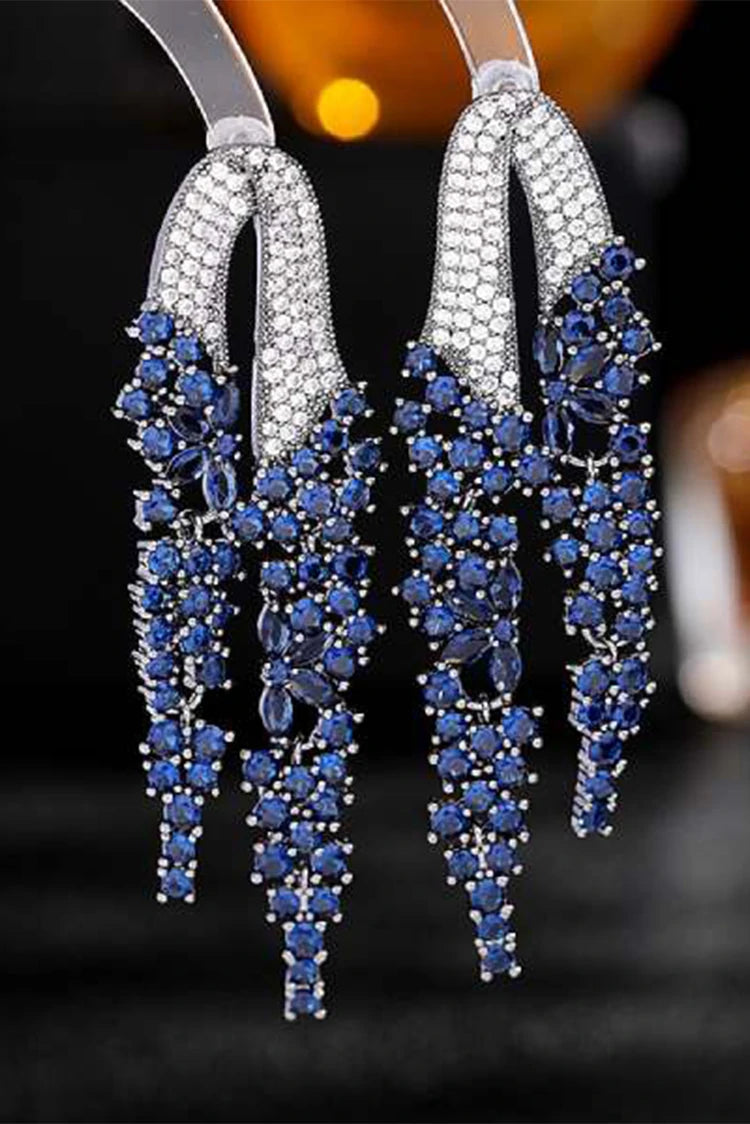 Picture of Blumoon - Luxury Drop - Blue - Earrings - Available at Raja Sahib