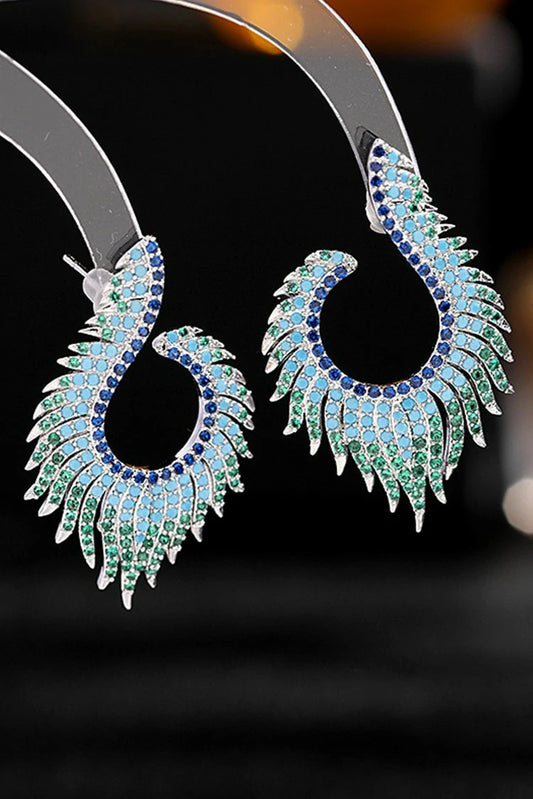 Picture of Blumoon - Ethnic Feather - Earrings - Blue - Available at Raja Sahib