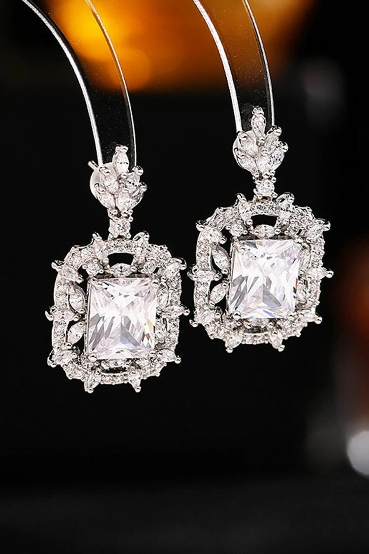 Picture of Blumoon - Zircon Drop - Earrings - Clear - Available at Raja Sahib