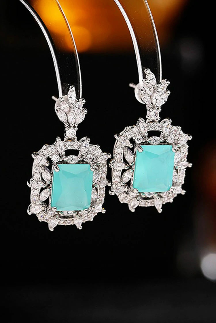 Picture of Blumoon - Zircon Drop - Earrings - Sky Blue - Available at Raja Sahib
