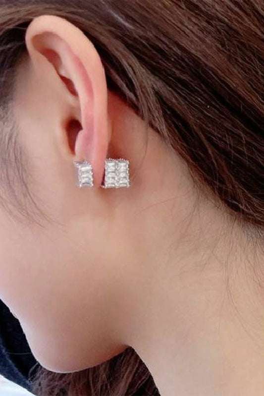 Picture of Blumoon - Two Way Zircon Ear Studs - Black - Available at Raja Sahib