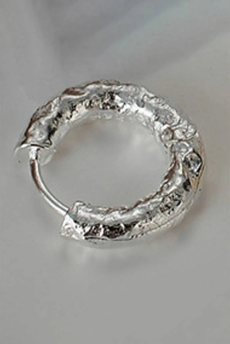 Picture of Blumoon - 925 Sterling Silver Matt Hoop - Earrings - Silver - Available at Raja Sahib