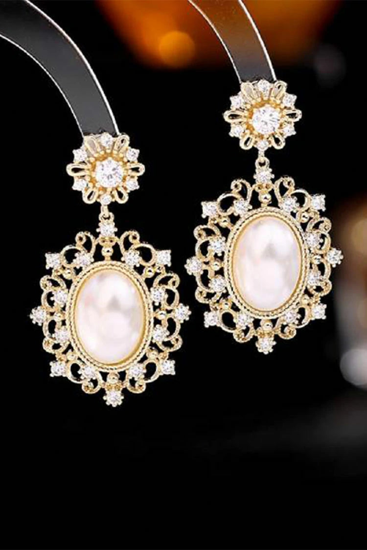 Picture of Blumoon - Pearl Drop - Earrings - Gold - Available at Raja Sahib