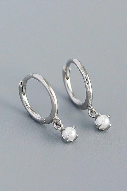 Picture of Blumoon - Pearl Hoop - Earrings - Silver - Available at Raja Sahib