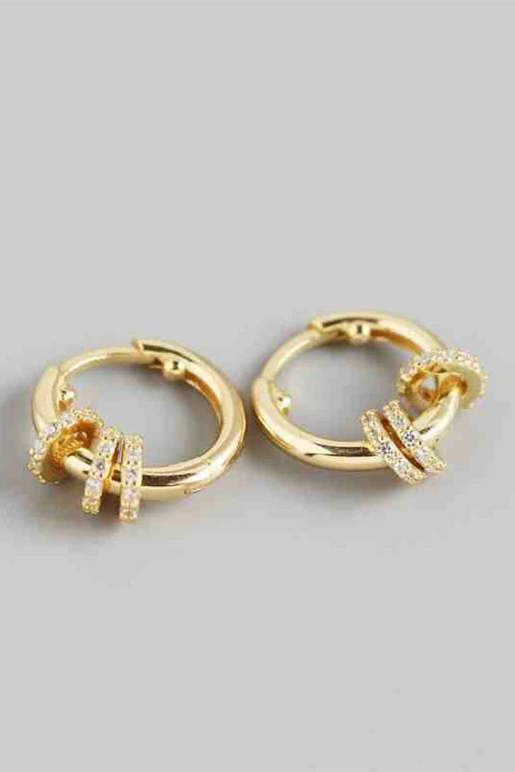 Picture of Blumoon - Triple Ring Hoop - Earrings - Gold - Available at Raja Sahib