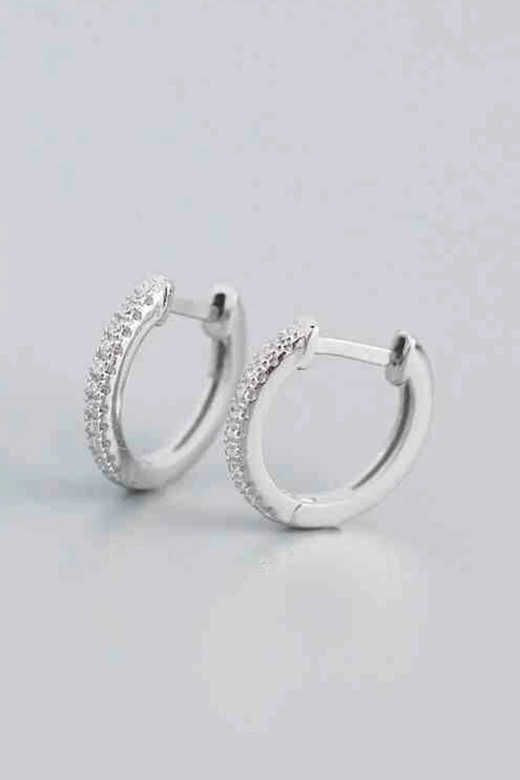Picture of Blumoon - Classic Sparkling Mini Hoop - Earrings - Silver - Available at Raja Sahib