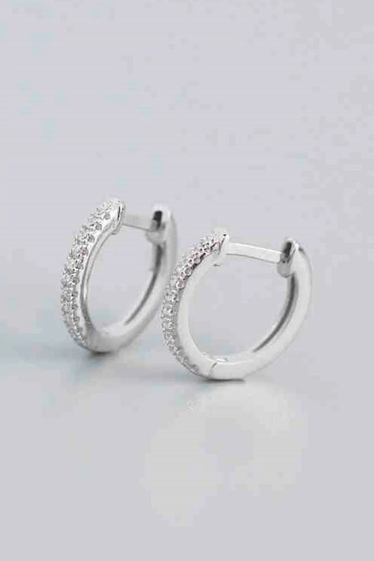 Picture of Blumoon - Classic Sparkling Mini Hoop - Earrings - Silver - Available at Raja Sahib
