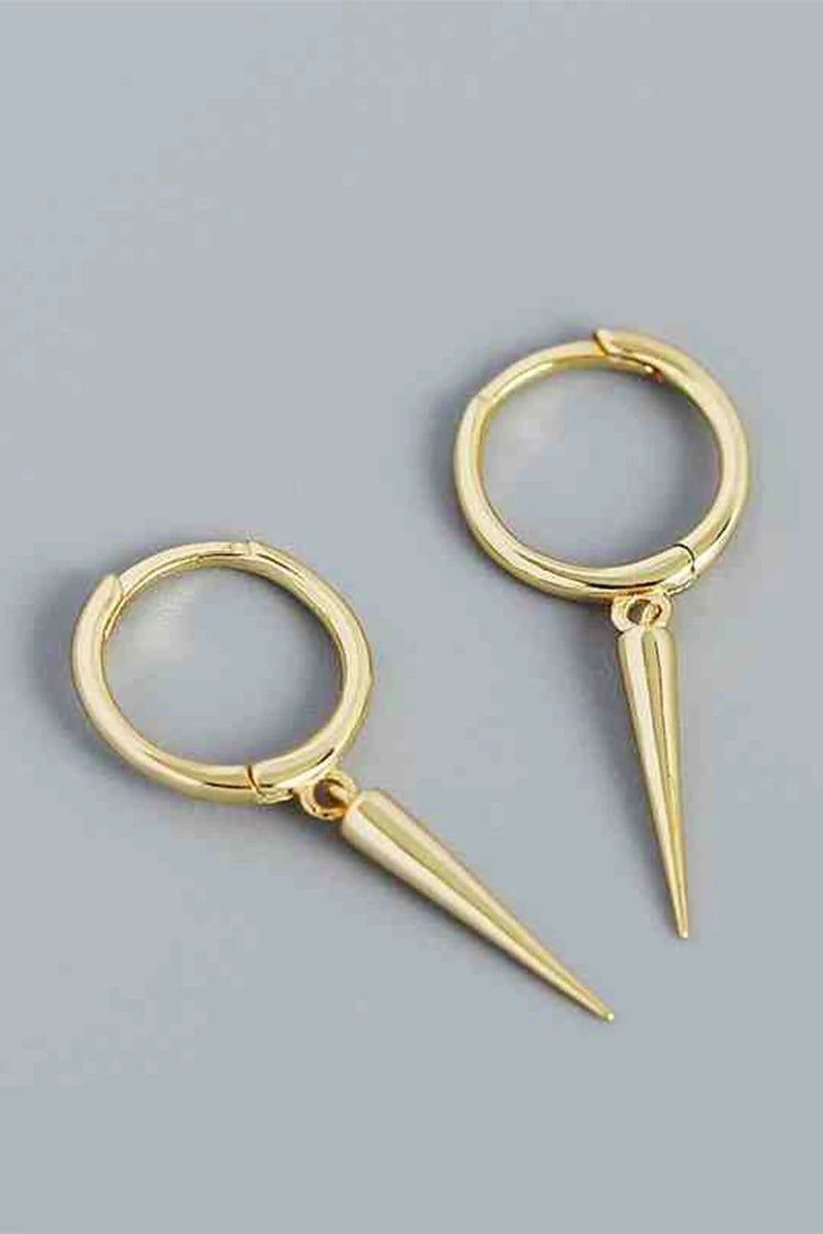 Picture of Blumoon - Bold Spike Drop Hoop - Earrings - Gold - Available at Raja Sahib