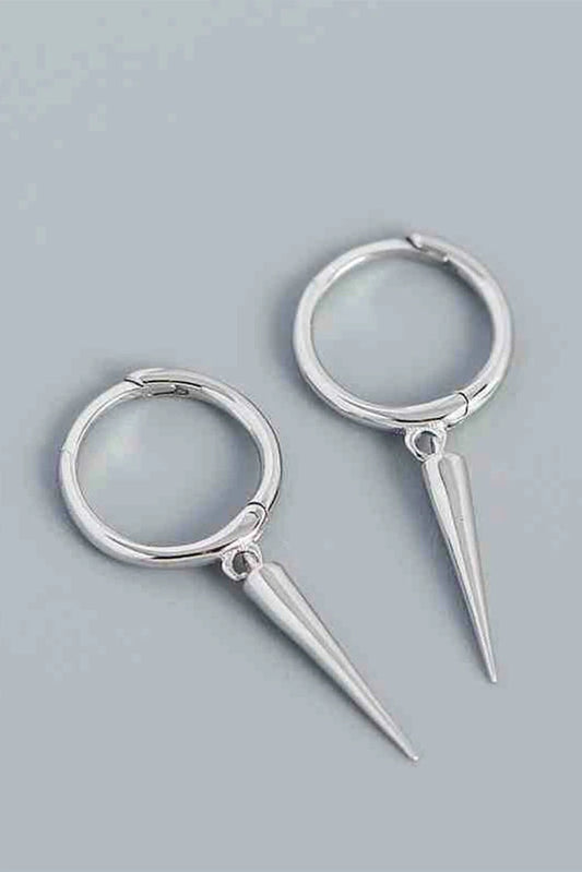 Picture of Blumoon - Bold Spike Drop Hoop - Earrings - Silver - Available at Raja Sahib