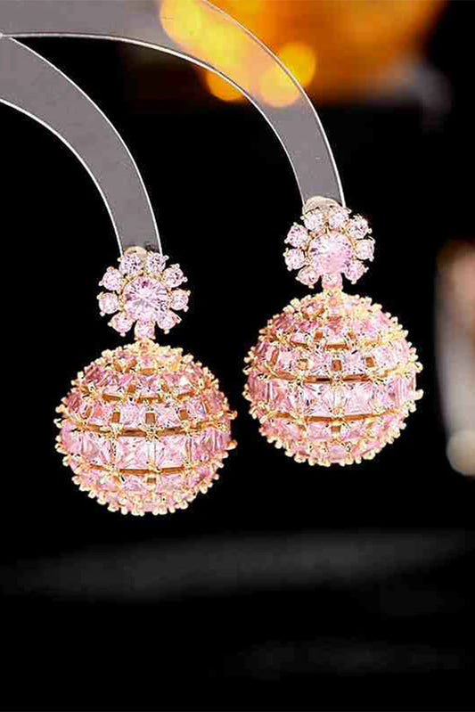 Picture of Blumoon - Elegant Pink Jhumka - Earrings - Pink - Available at Raja Sahib