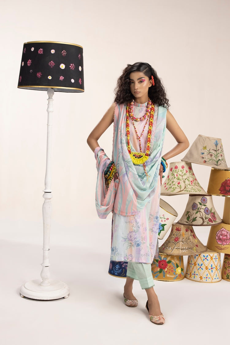 Picture of Ellena - 3-PC Unstitched Digital Printed Lawn Suit - Available at Raja Sahib