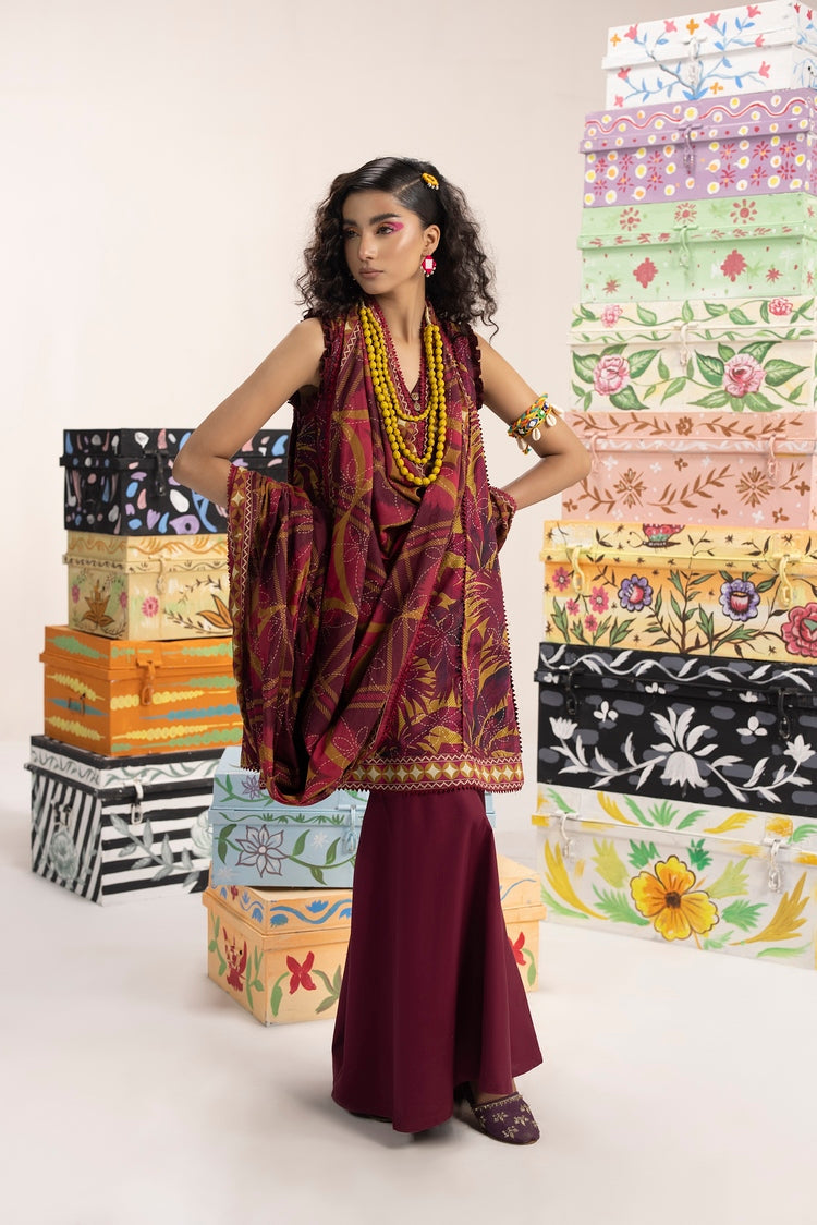 Picture of Ellena - 3-PC Unstitched Digital Printed Lawn Suit - Available at Raja Sahib