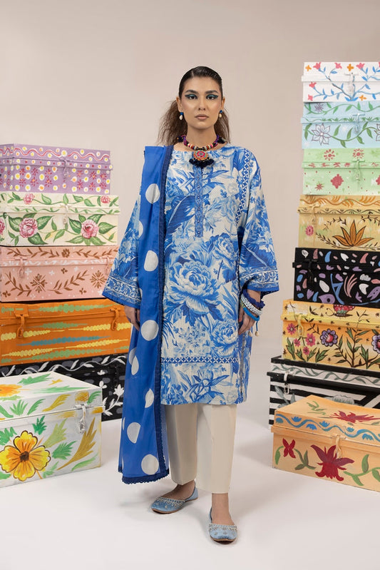 Picture of Ellena - 3-PC Unstitched Digital Printed Lawn Suit - Available at Raja Sahib