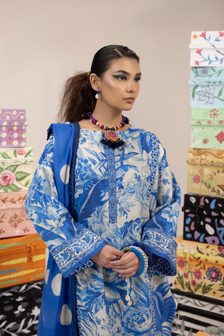 Picture of Ellena - 3-PC Unstitched Digital Printed Lawn Suit - Available at Raja Sahib